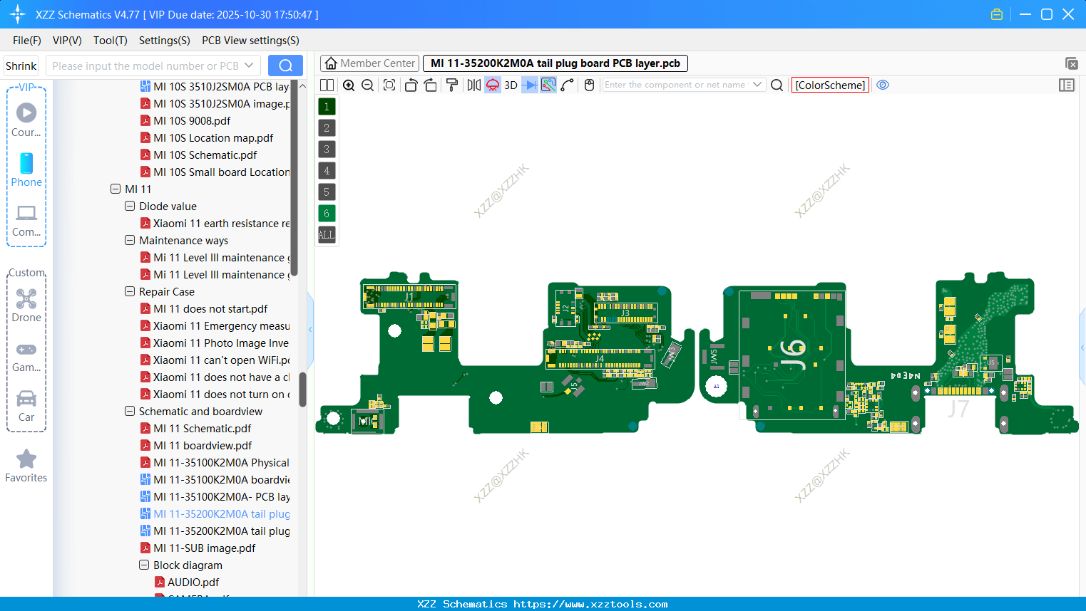 Xiaomi MI 11-35200K2M0A Tail Plug Board PCB Layer